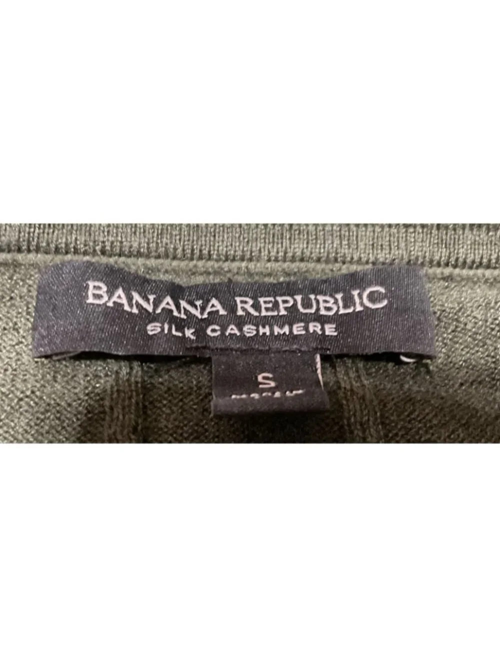 Banana Republic Silk Cashmere Blend Green Crewneck Sweater Size Small Mens